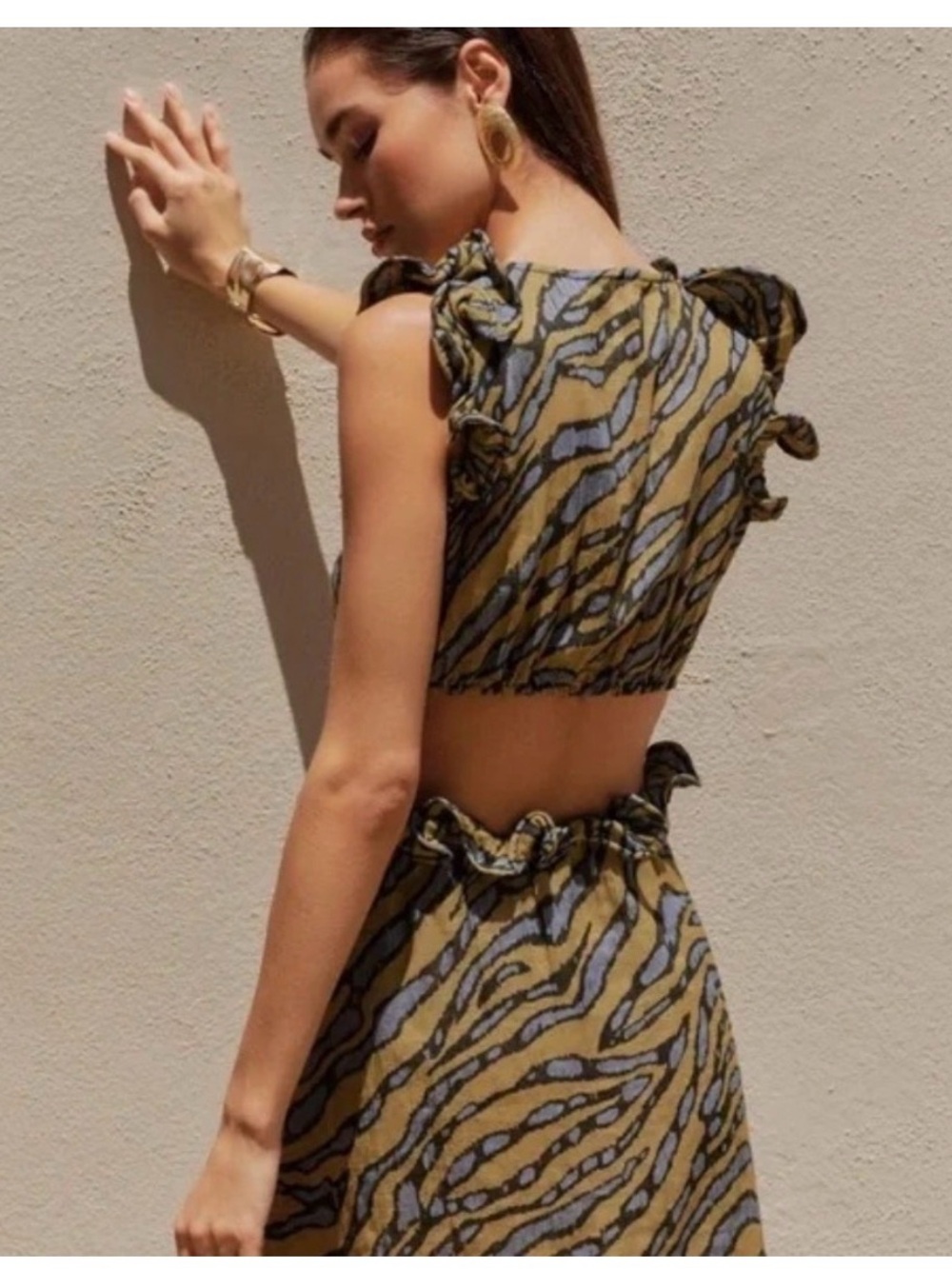 Anthropologie Tiger-Stripe Cutout Dress - Picture 7 of 7